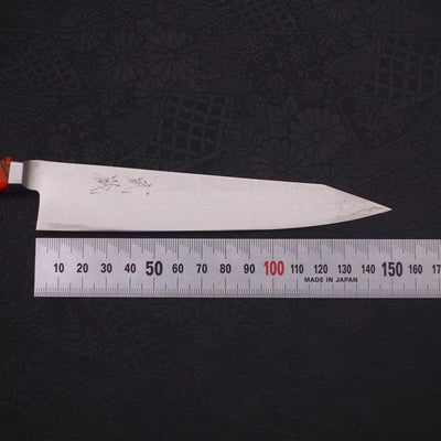 Kiritsuke Petty VG-10 Damascus Orange Handle 150mm-VG-10-Damascus-Western Handle-[Musashi]-[Japanese-Kitchen-Knives]