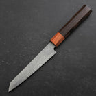 Kiritsuke Petty VG-10 Damascus Shitan Ebony Handle 130mm (5.1”)-[Musashi]-[Japanese-Kitchen-Knives]