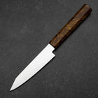 Kiritsuke Petty VG-10 Damascus Yellow-Brown Birch Handle 120mm (4.7”)-[Musashi]-[Japanese-Kitchen-Knives]