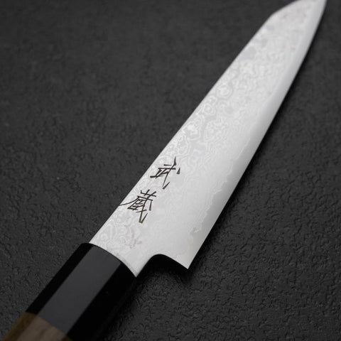 Kiritsuke Petty VG-10 Damascus Zelkova Handle 110mm (4.3”)-[Musashi]-[Japanese-Kitchen-Knives]