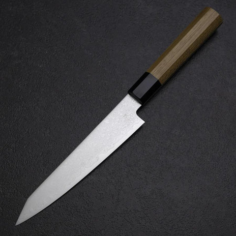Kiritsuke Petty VG-10 Damascus Zelkova Handle 145mm (5.7”)-[Musashi]-[Japanese-Kitchen-Knives]