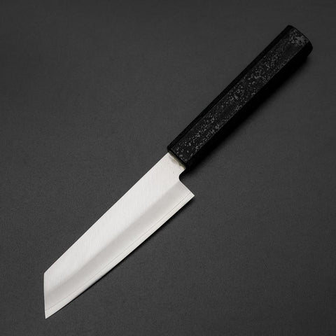 Kiritsuke Petty VG-10 Polished Black Ishime Urushi Handle 125mm (4.9”)-[Musashi]-[Japanese-Kitchen-Knives]