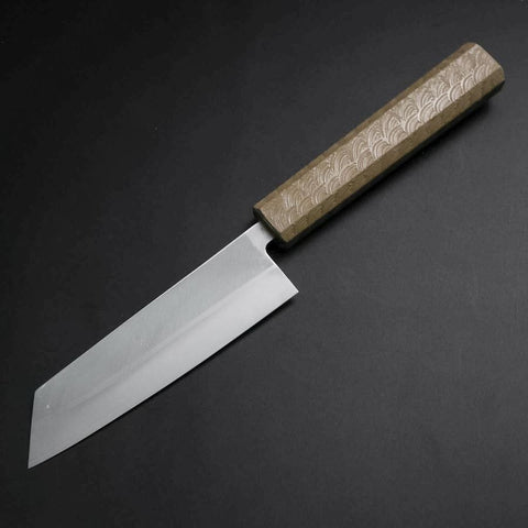 Kiritsuke Petty VG-10 Polished White Urushi Handle 125mm (4.9”)-[Musashi]-[Japanese-Kitchen-Knives]