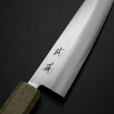 Kiritsuke Petty VG-10 Polished White Urushi Handle 125mm (4.9”)-[Musashi]-[Japanese-Kitchen-Knives]