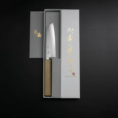 Kiritsuke Petty VG-10 Polished White Urushi Handle 125mm-[Musashi]-[Japanese-Kitchen-Knives]