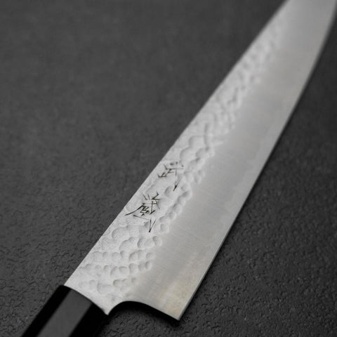 Kiritsuke Petty VG-10 Tsuchime Buffalo Ebony Handle 150mm (5.9”)-[Musashi]-[Japanese-Kitchen-Knives]