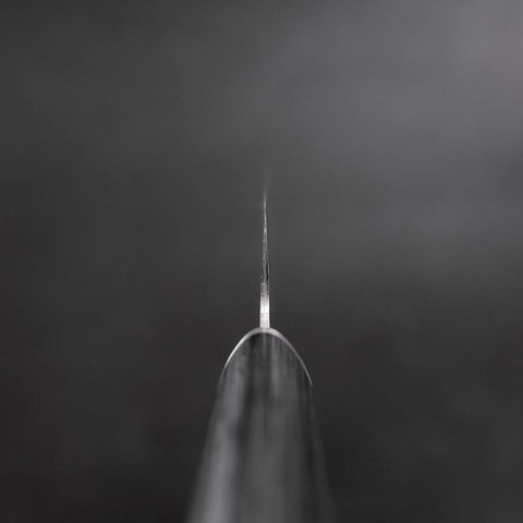 Kiritsuke Petty VG-10 Tsuchime Oval Charcoal Handle 150mm-[Musashi]-[Japanese-Kitchen-Knives]