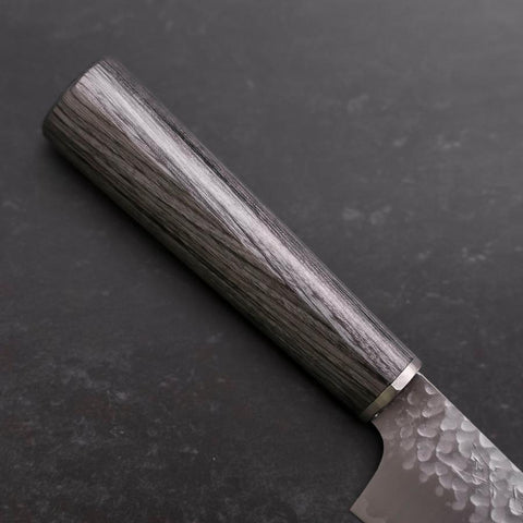 Kiritsuke Petty VG-10 Tsuchime Oval Charcoal Handle 150mm-[Musashi]-[Japanese-Kitchen-Knives]