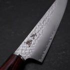 Kiritsuke Petty VG-10 Tsuchime Oval Mahogany Handle 150mm (5.9”)-[Musashi]-[Japanese-Kitchen-Knives]