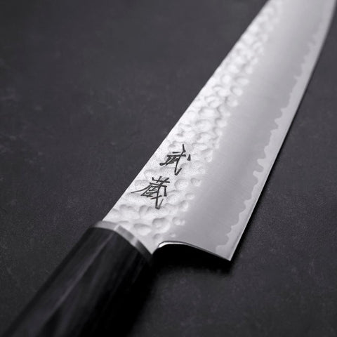 Kiritsuke Petty VG-10 Tsuchime Oval Purple Handle 150mm-[Musashi]-[Japanese-Kitchen-Knives]