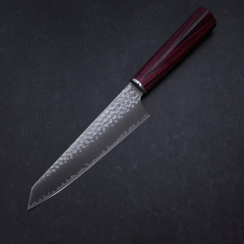 Kiritsuke Petty VG-10 Tsuchime Oval Red Handle 150mm-[Musashi]-[Japanese-Kitchen-Knives]