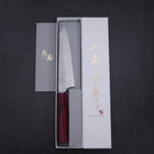 Kiritsuke Petty VG-10 Tsuchime Oval Red Handle 150mm-[Musashi]-[Japanese-Kitchen-Knives]