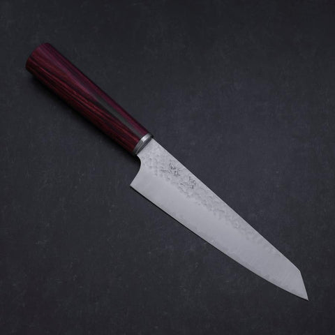 Kiritsuke Petty VG-10 Tsuchime Oval Red Handle 150mm-[Musashi]-[Japanese-Kitchen-Knives]