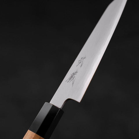 Kiritsuke Petty White Steel #2 Kasumi Buffalo Teak Handle 120mm (4.7”)-[Musashi]-[Japanese-Kitchen-Knives]