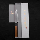 Kiritsuke Petty White Steel #2 Kasumi Buffalo Teak Handle 120mm (4.7”)-[Musashi]-[Japanese-Kitchen-Knives]