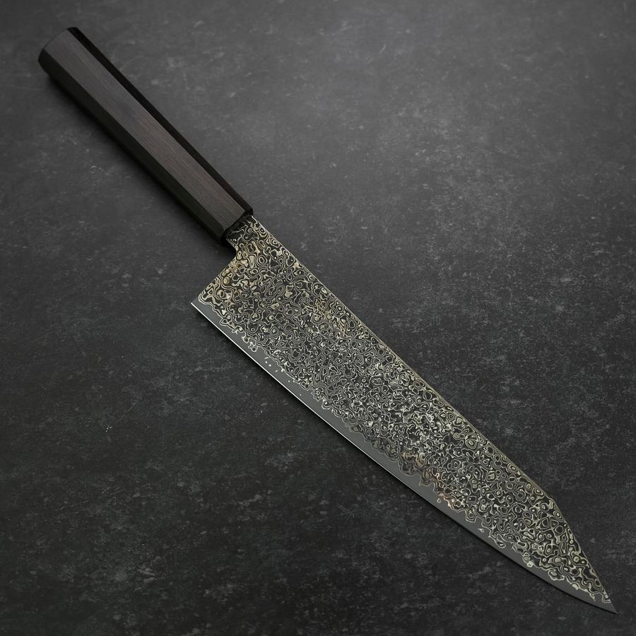 切付牛刀 VG-10 黒染めダマスカス 黒檀水牛柄 240mm – MUSASHI