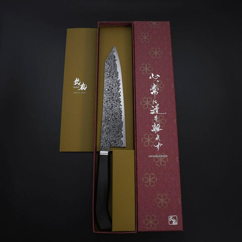 Kiritsuke SG-2 Black Nickel Damascus Western Ebony Handle 210mm-[Musashi]-[Japanese-Kitchen-Knives]
