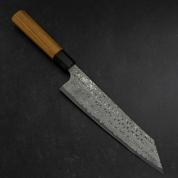 切付牛刀 240mm ゴールドラインダマスカス 八角柄 鏡面仕上げ 切付牛刀 SG-2 ダマスカス 濃い緑柄 240mm – MUSASHI