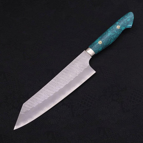 Kiritsuke SG-2 Tsuchime Turquoise Green Handle 200mm (7.9”)-[Musashi]-[Japanese-Kitchen-Knives]