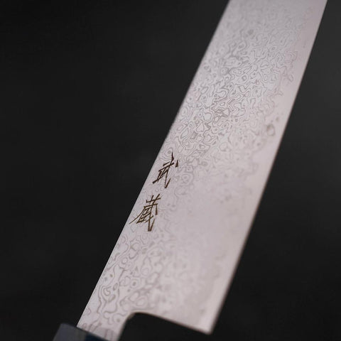 Kiritsuke SG-2 Wave Nickel Damascus Blue Maple Handle 210mm (8.3”)-[Musashi]-[Japanese-Kitchen-Knives]