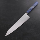 Kiritsuke SG-2 Wave Nickel Damascus Blue Maple Handle 240mm (9.4”)-[Musashi]-[Japanese-Kitchen-Knives]