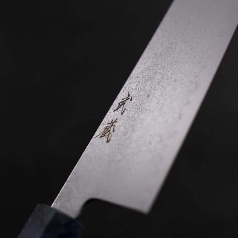 Kiritsuke SG-2 Wave Nickel Damascus Blue Maple Handle 240mm (9.4”)-[Musashi]-[Japanese-Kitchen-Knives]