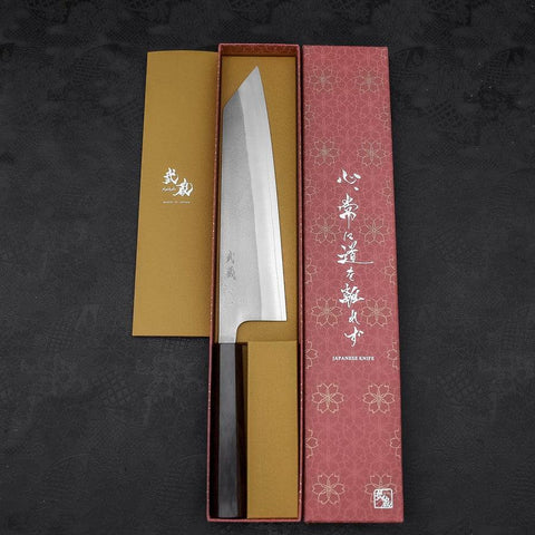 Kiritsuke SKD11 Nashiji Ebony Handle 240mm (9.4”)-[Musashi]-[Japanese-Kitchen-Knives]
