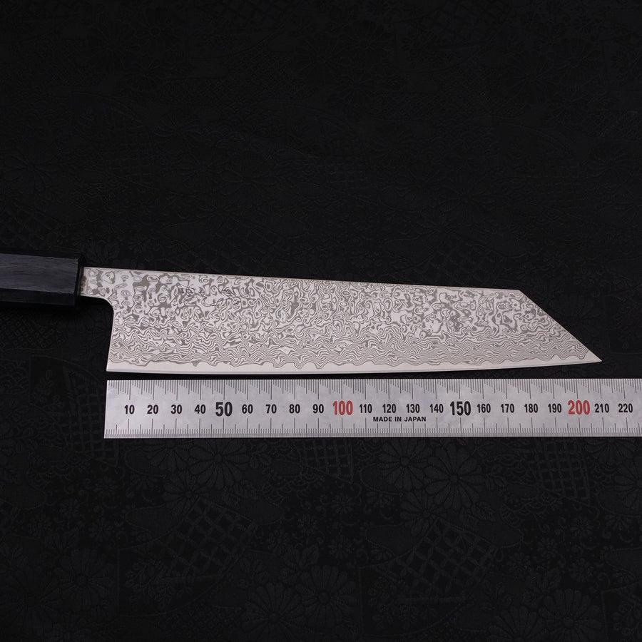 Kiritsuke SKD11 Nickel Damascus Dark-Blue Urushi Handle 210mm-Damascus-Japanese Handle-[Musashi]-[Japanese-Kitchen-Knives]