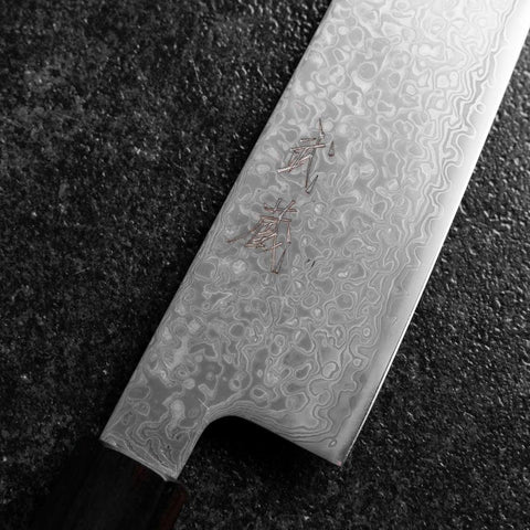 Kiritsuke SLD Black Damascus Ebony Handle 205mm-[Musashi]-[Japanese-Kitchen-Knives]