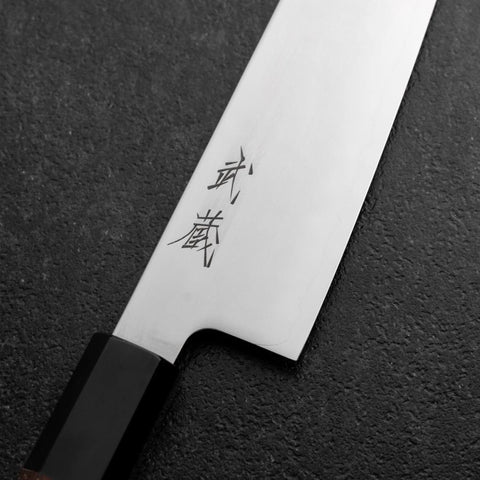 Kiritsuke SLD Mirror Buffalo Walnut Handle 205mm-[Musashi]-[Japanese-Kitchen-Knives]