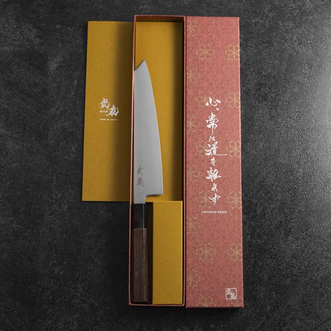 Kiritsuke SLD Mirror Buffalo Walnut Handle 205mm-[Musashi]-[Japanese-Kitchen-Knives]