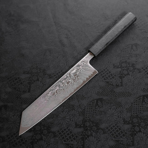 Kiritsuke SLD Wave Nickel Damascus Black Ishime Urushi Handle 210mm (8.3”)-[Musashi]-[Japanese-Kitchen-Knives]