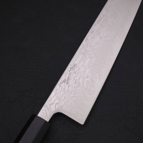 Kiritsuke SLD Wave Nickel Damascus Buffalo Ebony Handle 210mm (8.3”)-[Musashi]-[Japanese-Kitchen-Knives]