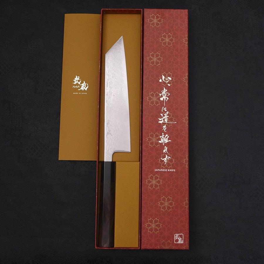 切付 SLD 浪 ニッケルダマスカス 黒檀水牛柄 210mm – MUSASHI