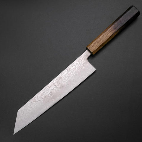 Kiritsuke SLD Wave Nickel Damascus Yaki Urushi Handle 210mm-[Musashi]-[Japanese-Kitchen-Knives]