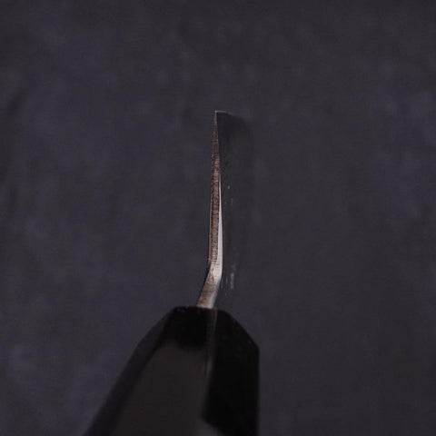 Kiritsuke Santoku Blue Steel #1 Suminagashi Buffalo Ebony Handle 170mm (6.7”)-[Musashi]-[Japanese-Kitchen-Knives]