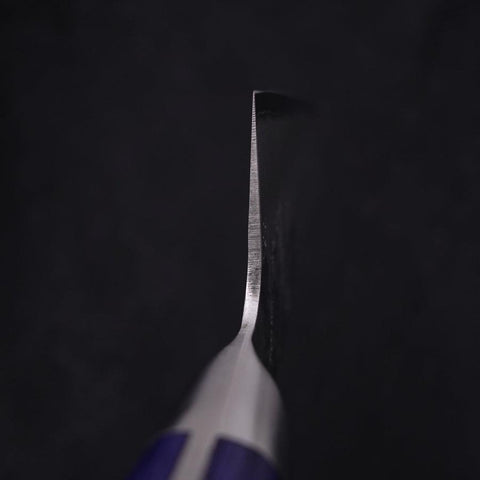 Kiritsuke Santoku Blue Steel #2 Nashiji Stainless Clad Western Handle 195mm (7.7”)-[Musashi]-[Japanese-Kitchen-Knives]