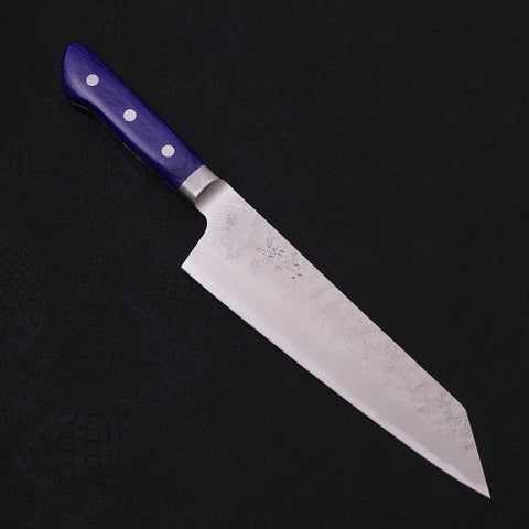 Kiritsuke Santoku Blue Steel #2 Nashiji Stainless Clad Western Handle 195mm (7.7”)-[Musashi]-[Japanese-Kitchen-Knives]