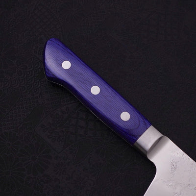 Kiritsuke Santoku Blue steel #2 Nashiji Stainless Clad Western Handle 195mm-Blue steel #2-Nashiji-Western Handle-[Musashi]-[Japanese-Kitchen-Knives]