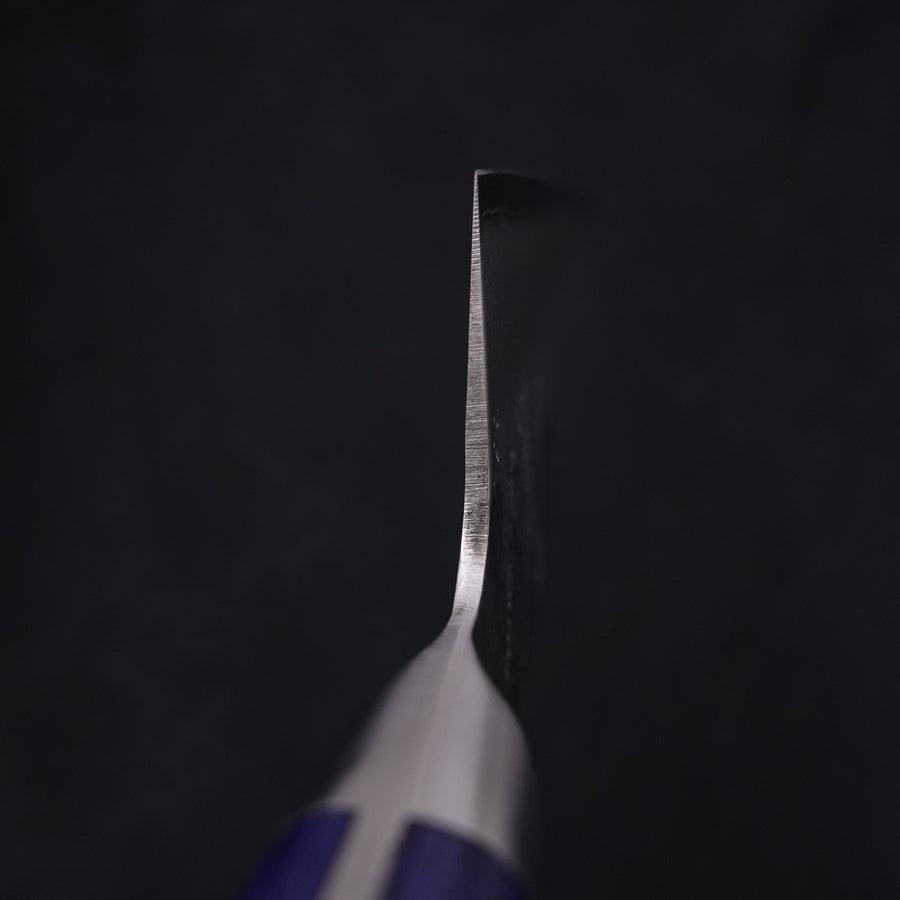 Hara です。 Kiritsuke Santoku Blue Steel #2 Nashiji Stainless Clad