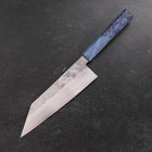 Kiritsuke Santoku Silver Steel #3 Nashiji Blue Maple Handle 180mm (7”)-[Musashi]-[Japanese-Kitchen-Knives]