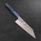Kiritsuke Santoku Silver Steel #3 Nashiji Blue Maple Handle 180mm (7”)-[Musashi]-[Japanese-Kitchen-Knives]