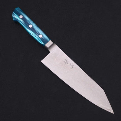Kiritsuke Santoku VG-10 Damascus Blue Handle 180mm-VG-10-Damascus-Western Handle-[Musashi]-[Japanese-Kitchen-Knives]