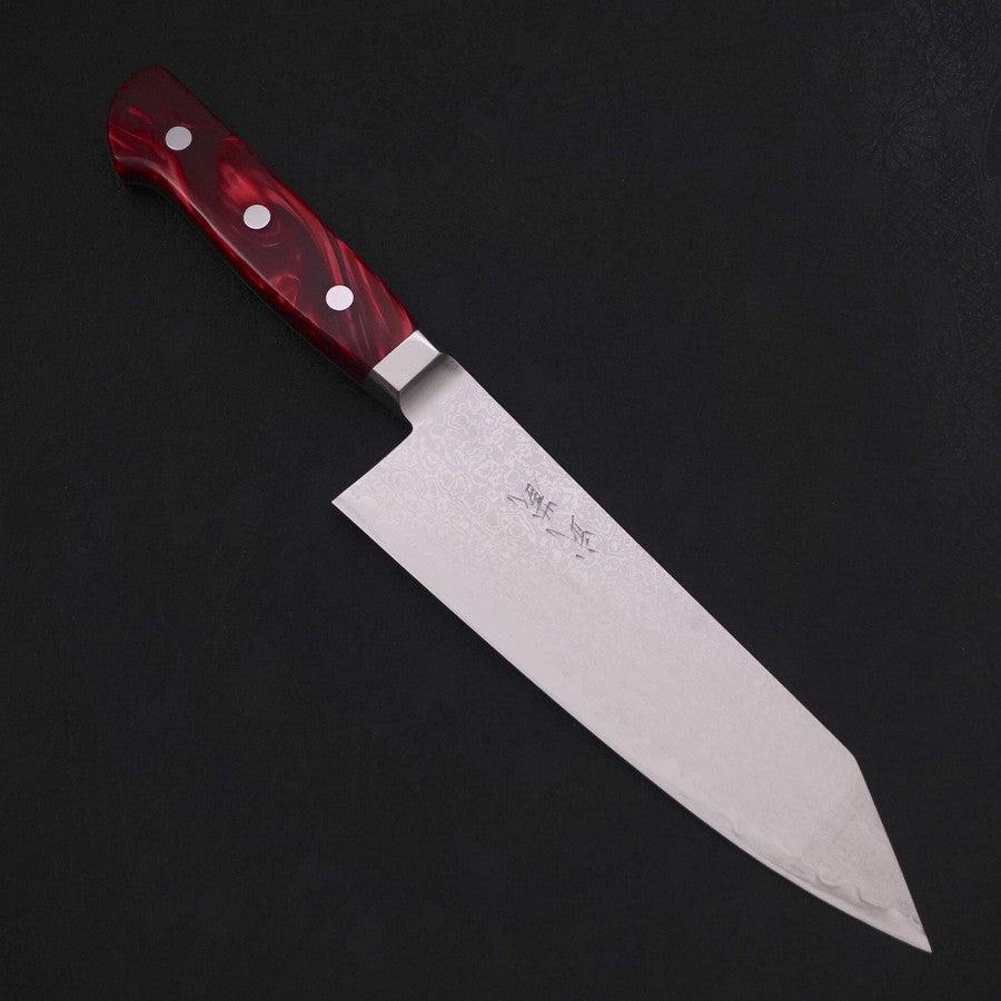 Kiritsuke Santoku VG-10 Damascus Red Handle 180mm-VG-10-Damascus-Western Handle-[Musashi]-[Japanese-Kitchen-Knives]