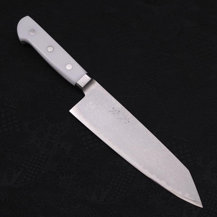Kiritsuke Santoku VG-10 Damascus White Marble Handle 180mm-VG-10-Damascus-Western Handle-[Musashi]-[Japanese-Kitchen-Knives]