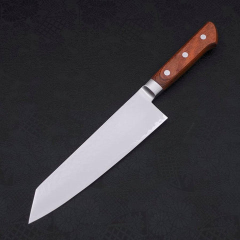 Kiritsuke Santoku VG-5 Stainless Tsuchime Western Mahogany Handle 190mm (7.5”)-[Musashi]-[Japanese-Kitchen-Knives]