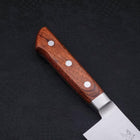 Kiritsuke Santoku VG-5 Stainless Tsuchime Western Mahogany Handle 190mm (7.5”)-[Musashi]-[Japanese-Kitchen-Knives]