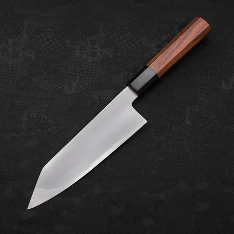 Kiritsuke Santoku White Steel #2 Kasumi Buffalo Teak Handle 180mm (7”)-[Musashi]-[Japanese-Kitchen-Knives]