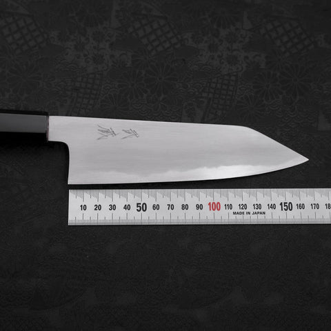 Kiritsuke Santoku White Steel #2 Kasumi Buffalo Teak Handle 180mm (7”)-[Musashi]-[Japanese-Kitchen-Knives]