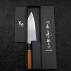 Kiritsuke Santoku White Steel #2 Kasumi Buffalo Teak Handle 180mm (7”)-[Musashi]-[Japanese-Kitchen-Knives]
